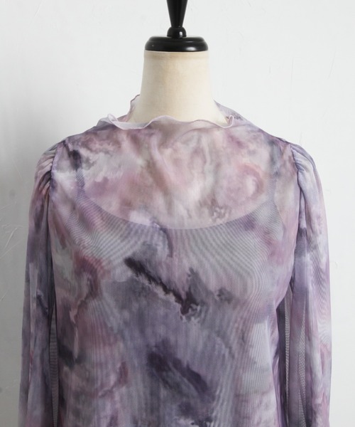 tocco closet(トッコ クローゼット)の「【ZOZO限定】チュールプリントトップス(Tシャツ/カットソー・レディース・サックスブルー/ラベンダー・M)」の20枚目の写真