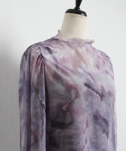 tocco closet(トッコ クローゼット)の「【ZOZO限定】チュールプリントトップス(Tシャツ/カットソー・レディース・サックスブルー/ラベンダー・M)」の22枚目の写真