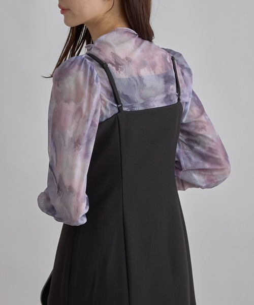 tocco closet(トッコ クローゼット)の「【ZOZO限定】チュールプリントトップス(Tシャツ/カットソー・レディース・サックスブルー/ラベンダー・M)」の13枚目の写真