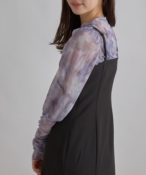 tocco closet(トッコ クローゼット)の「【ZOZO限定】チュールプリントトップス(Tシャツ/カットソー・レディース・サックスブルー/ラベンダー・M)」の11枚目の写真