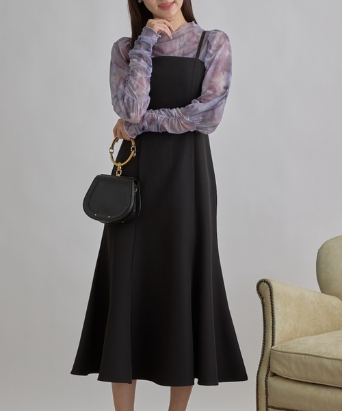 tocco closet(トッコ クローゼット)の「【ZOZO限定】チュールプリントトップス(Tシャツ/カットソー・レディース・サックスブルー/ラベンダー・M)」の6枚目の写真