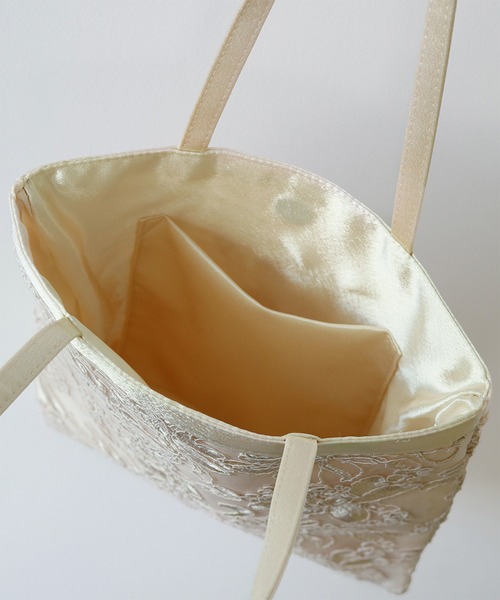 girl(ガール)の「レースサテンサブバッグ 結婚式 パーティー お呼ばれ オケージョン(トートバッグ・レディース・ベージュ/ブラック・FREE)」の5枚目の写真