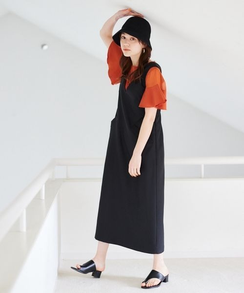 mysty woman（ミスティウーマン）の「【WEB限定】深Vジャンスカ　197899（ジャンパースカート・レディース・アイボリー/ブラック/ベージュ・FREE）」の7枚目の写真