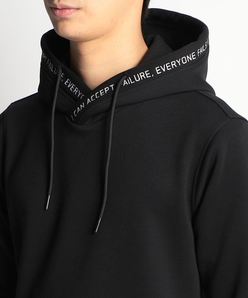 HIDEAWAYS NICOLE（ハイダウェイニコル）の「５分袖フードロゴプルオーバーパーカ（パーカー・メンズ・ブラック/ローズ/サックスブルー/オフホワイト/チェック・LARGE/MEDIUM/X-LARGE）」の9枚目の写真