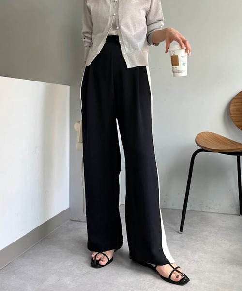 CAPRICIEUX LE'MAGE（カプリシューレマージュ）の「ラインパンツ（その他パンツ・レディース・ブラック/ベージュ・36/38）」の5枚目の写真