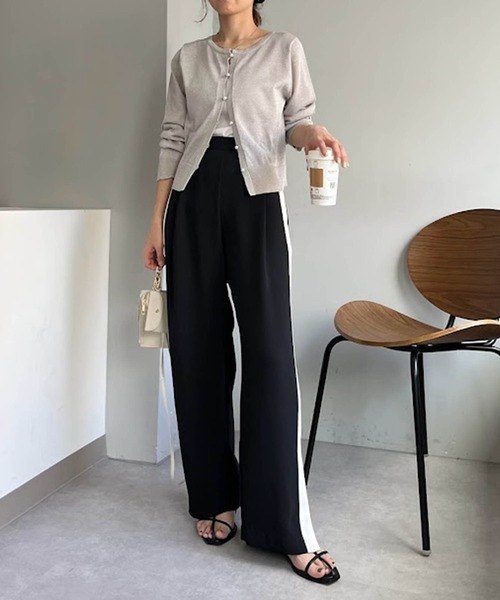 CAPRICIEUX LE'MAGE（カプリシューレマージュ）の「ラインパンツ（その他パンツ・レディース・ブラック/ベージュ・36/38）」の7枚目の写真