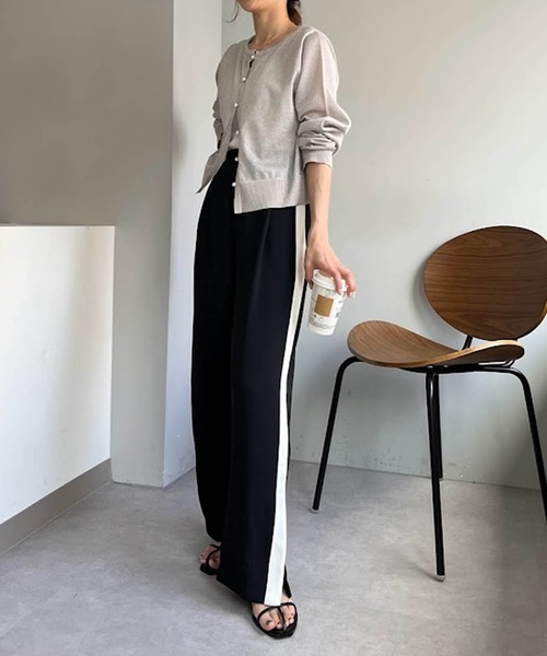 CAPRICIEUX LE'MAGE（カプリシューレマージュ）の「ラインパンツ（その他パンツ・レディース・ブラック/ベージュ・36/38）」の8枚目の写真