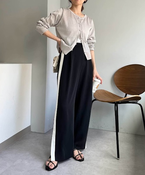 CAPRICIEUX LE'MAGE（カプリシューレマージュ）の「ラインパンツ（その他パンツ・レディース・ブラック/ベージュ・36/38）」の10枚目の写真