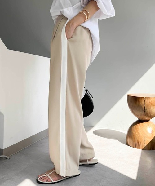 CAPRICIEUX LE'MAGE（カプリシューレマージュ）の「ラインパンツ（その他パンツ・レディース・ブラック/ベージュ・36/38）」の11枚目の写真