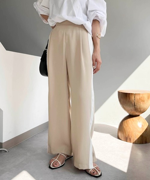 CAPRICIEUX LE'MAGE（カプリシューレマージュ）の「ラインパンツ（その他パンツ・レディース・ブラック/ベージュ・36/38）」の12枚目の写真