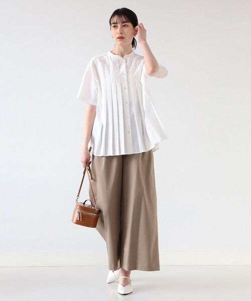 Ray BEAMS（レイビームス）の「Ray BEAMS / タック バンドカラー ブラウス（シャツ/ブラウス・レディース・ブラック/サックスブルー/ホワイト・ONE SIZE）」の5枚目の写真