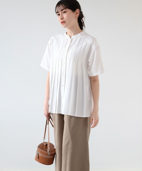 Ray BEAMS（レイビームス）の「Ray BEAMS / タック バンドカラー ブラウス（シャツ/ブラウス・レディース・ブラック/サックスブルー/ホワイト・ONE SIZE）」の7枚目の写真