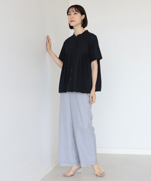 Ray BEAMS（レイビームス）の「Ray BEAMS / タック バンドカラー ブラウス（シャツ/ブラウス・レディース・ブラック/サックスブルー/ホワイト・ONE SIZE）」の11枚目の写真