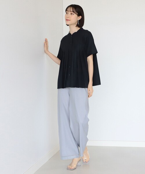 Ray BEAMS（レイビームス）の「Ray BEAMS / タック バンドカラー ブラウス（シャツ/ブラウス・レディース・ブラック/サックスブルー/ホワイト・ONE SIZE）」の13枚目の写真