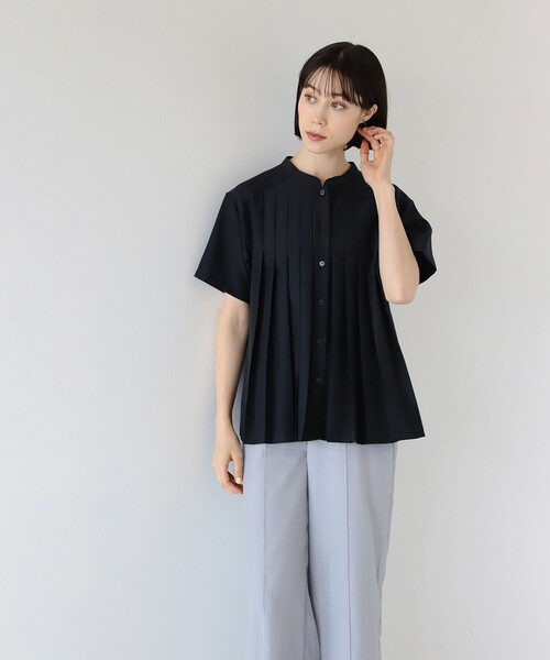 Ray BEAMS（レイビームス）の「Ray BEAMS / タック バンドカラー ブラウス（シャツ/ブラウス・レディース・ブラック/サックスブルー/ホワイト・ONE SIZE）」の14枚目の写真