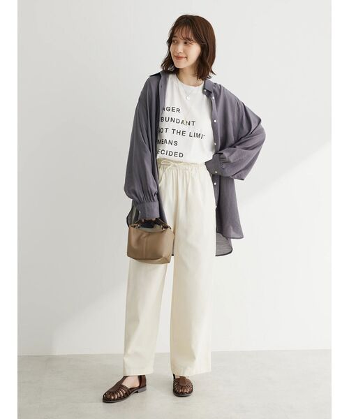 Green　Parks（グリーンパークス）の「イージーワイドパンツ（その他パンツ・レディース・イエロー/ホワイト系その他2/ライトインディゴブルー/インディゴブルー・FREE）」の13枚目の写真