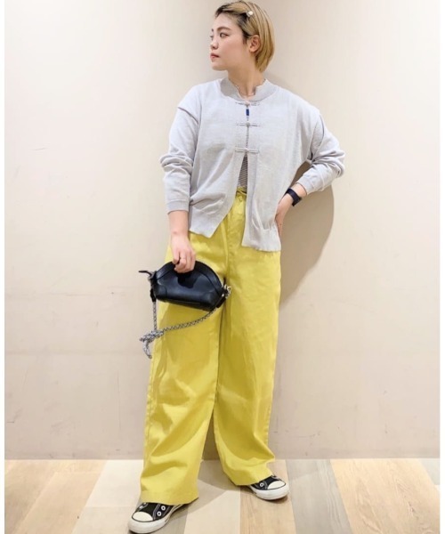 Green　Parks（グリーンパークス）の「イージーワイドパンツ（その他パンツ・レディース・イエロー/ホワイト系その他2/ライトインディゴブルー/インディゴブルー・FREE）」の5枚目の写真