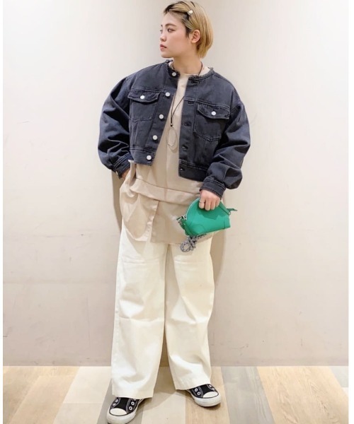 Green　Parks（グリーンパークス）の「イージーワイドパンツ（その他パンツ・レディース・イエロー/ホワイト系その他2/ライトインディゴブルー/インディゴブルー・FREE）」の7枚目の写真