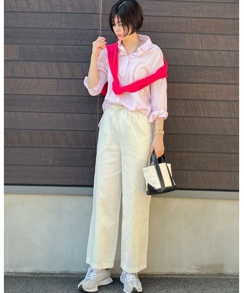 Green　Parks（グリーンパークス）の「イージーワイドパンツ（その他パンツ・レディース・イエロー/ホワイト系その他2/ライトインディゴブルー/インディゴブルー・FREE）」の8枚目の写真