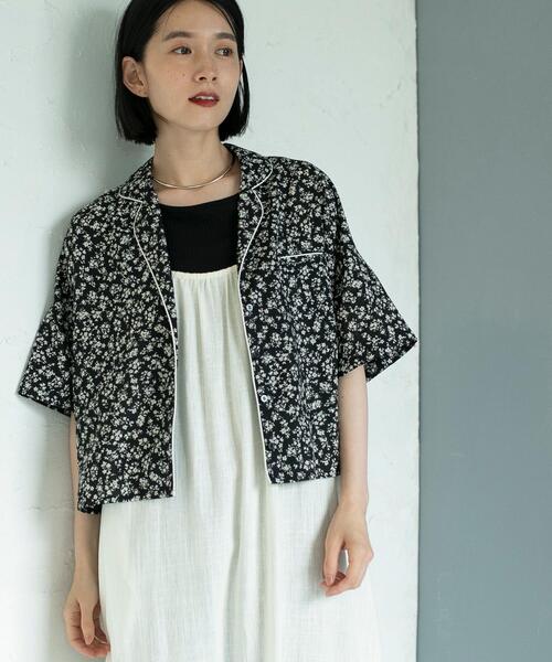 coen（コーエン）の「パイピング花柄プリントシャツ（シャツ/ブラウス