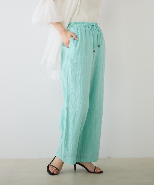 PUAL CE CIN（ピュアルセシン）の「麻キャンバスリラックスパンツ（その他パンツ・レディース・ミント/オレンジ/ブラック/ベージュ・FREE）」の9枚目の写真