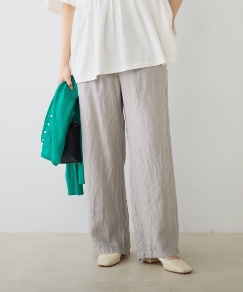 PUAL CE CIN（ピュアルセシン）の「麻キャンバスリラックスパンツ（その他パンツ・レディース・ミント/オレンジ/ブラック/ベージュ・FREE）」の5枚目の写真