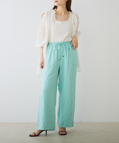 PUAL CE CIN（ピュアルセシン）の「麻キャンバスリラックスパンツ（その他パンツ・レディース・ミント/オレンジ/ブラック/ベージュ・FREE）」の12枚目の写真