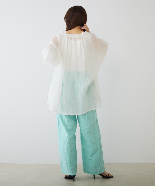 PUAL CE CIN（ピュアルセシン）の「麻キャンバスリラックスパンツ（その他パンツ・レディース・ミント/オレンジ/ブラック/ベージュ・FREE）」の13枚目の写真