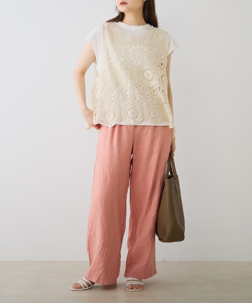 PUAL CE CIN（ピュアルセシン）の「麻キャンバスリラックスパンツ（その他パンツ・レディース・ミント/オレンジ/ブラック/ベージュ・FREE）」の16枚目の写真