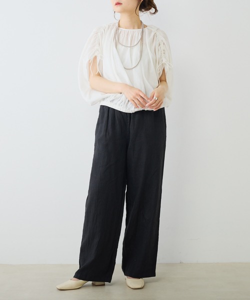 PUAL CE CIN（ピュアルセシン）の「麻キャンバスリラックスパンツ（その他パンツ・レディース・ミント/オレンジ/ブラック/ベージュ・FREE）」の20枚目の写真