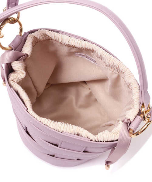 EDIT COLOGNE（エディットコロン）の「メッシュバケットバッグ（ハンドバッグ・レディース・ホワイト系その他/パープル・ﾌﾘ-）」の6枚目の写真