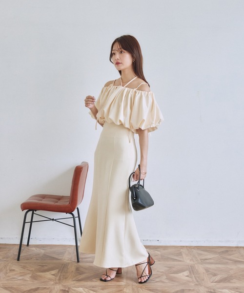 VANNIE U（ヴァニーユー）の「ハイウエストマーメイドスカート/S,Mサイズ展開あり（スカート・レディース・ブラック/ベージュ/アイボリー・SMALL/MEDIUM）」の13枚目の写真