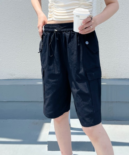CLEA(クレア)の「ミリタリーカーゴハーフパンツ(カーゴパンツ・レディース・ピンク/カーキ/アイボリー/ブラック・M)」の12枚目の写真