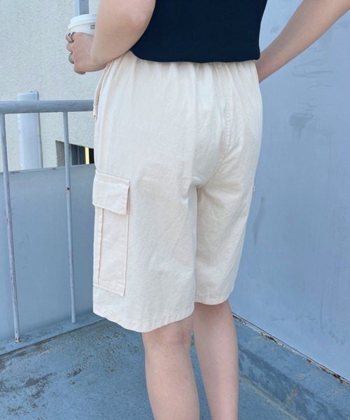 CLEA(クレア)の「ミリタリーカーゴハーフパンツ(カーゴパンツ・レディース・ピンク/カーキ/アイボリー/ブラック・M)」の7枚目の写真