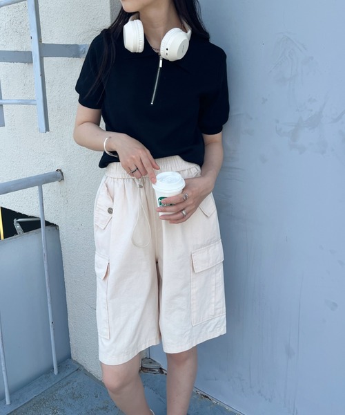 CLEA(クレア)の「ミリタリーカーゴハーフパンツ(カーゴパンツ・レディース・ピンク/カーキ/アイボリー/ブラック・M)」の9枚目の写真