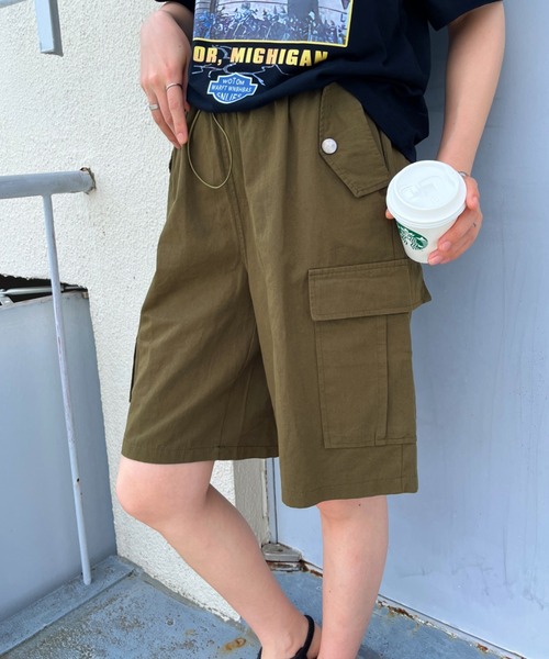 CLEA(クレア)の「ミリタリーカーゴハーフパンツ(カーゴパンツ・レディース・ピンク/カーキ/アイボリー/ブラック・M)」の17枚目の写真