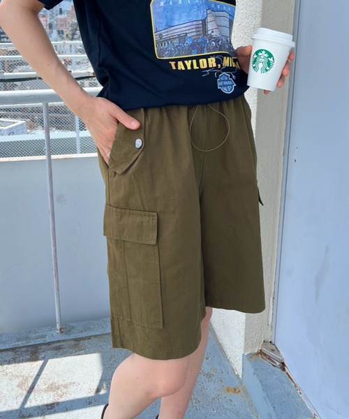 CLEA(クレア)の「ミリタリーカーゴハーフパンツ(カーゴパンツ・レディース・ピンク/カーキ/アイボリー/ブラック・M)」の18枚目の写真