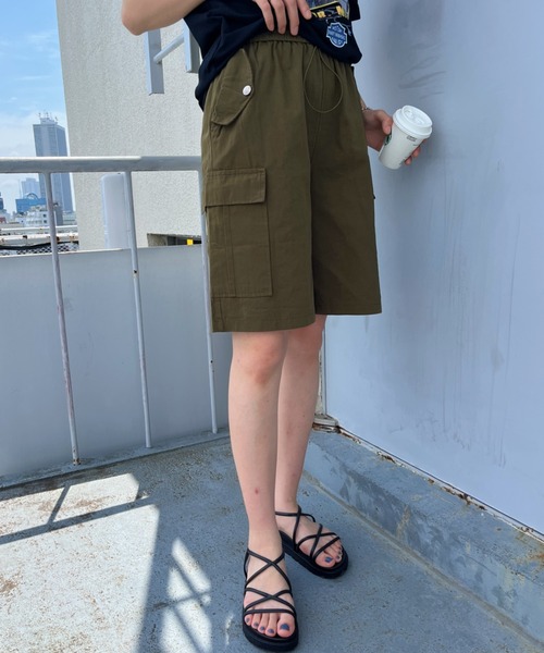 CLEA(クレア)の「ミリタリーカーゴハーフパンツ(カーゴパンツ・レディース・ピンク/カーキ/アイボリー/ブラック・M)」の20枚目の写真