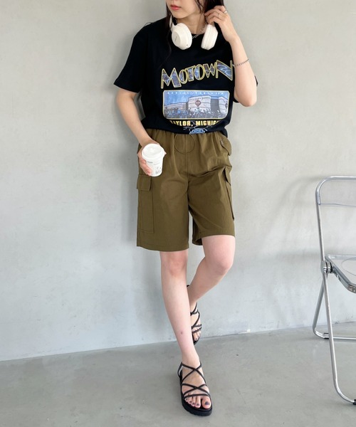 CLEA(クレア)の「ミリタリーカーゴハーフパンツ(カーゴパンツ・レディース・ピンク/カーキ/アイボリー/ブラック・M)」の22枚目の写真