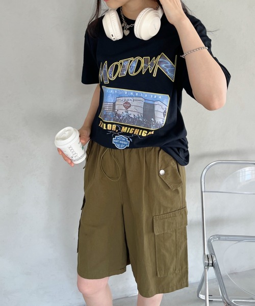 CLEA(クレア)の「ミリタリーカーゴハーフパンツ(カーゴパンツ・レディース・ピンク/カーキ/アイボリー/ブラック・M)」の21枚目の写真