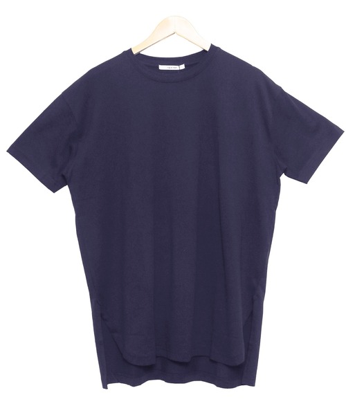 mili an deni(ミリアンデニ)の「サイドスリット裾ラウンドTシャツ(Tシャツ/カットソー・レディース・ライトグレー/アッシュグレー/ブラック/サックスブルー/オフホワイト/ベージュ/ネイビー/キャメル/サーモンピンク・L/M)」の13枚目の写真