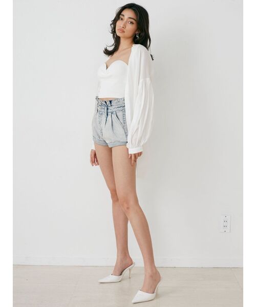 GYDA(ジェイダ)の「リブベアビスチェ(タンクトップ・レディース・オフホワイト/ブラック・FREE)」の9枚目の写真