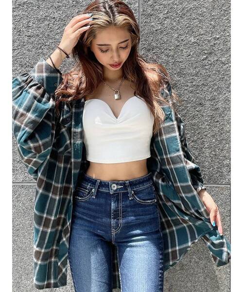 GYDA(ジェイダ)の「リブベアビスチェ(タンクトップ・レディース・オフホワイト/ブラック・FREE)」の11枚目の写真