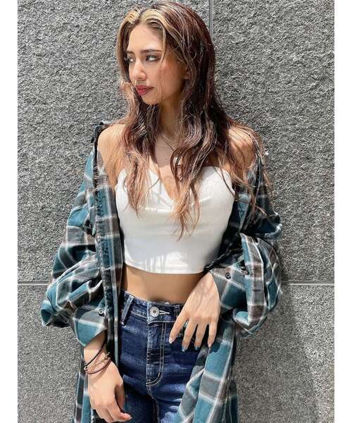 GYDA(ジェイダ)の「リブベアビスチェ(タンクトップ・レディース・オフホワイト/ブラック・FREE)」の12枚目の写真