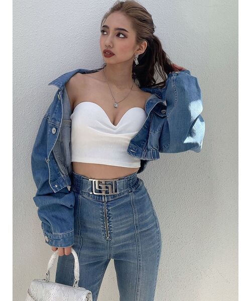 GYDA(ジェイダ)の「リブベアビスチェ(タンクトップ・レディース・オフホワイト/ブラック・FREE)」の15枚目の写真