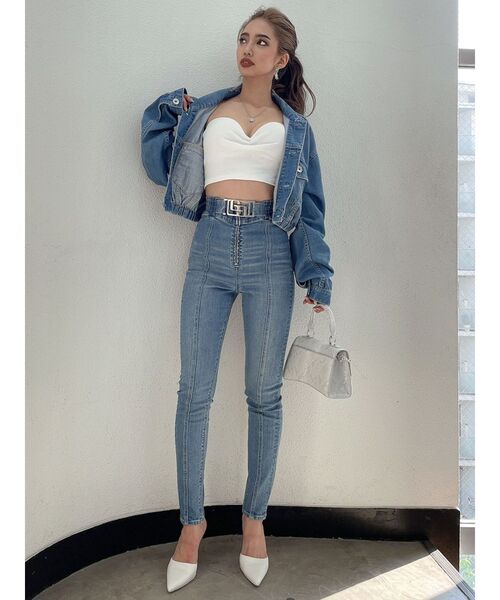 GYDA(ジェイダ)の「リブベアビスチェ(タンクトップ・レディース・オフホワイト/ブラック・FREE)」の16枚目の写真