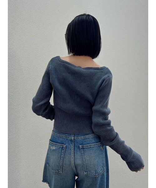 GYDA（ジェイダ）の「ブリーチ Wファスナー リブニットトップス（ニット/セーター・レディース・ブラック/ネイビー/ベージュ・FREE）」の14枚目の写真