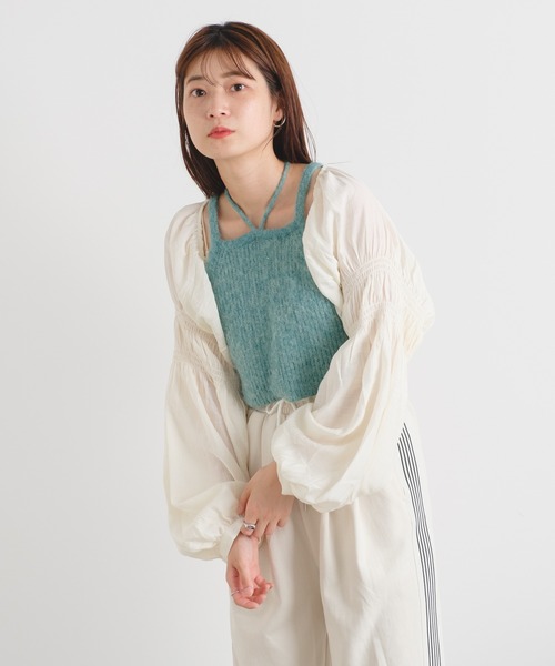 Kastane（カスタネ）の「シャーリングボレロ（カーディガン/ボレロ・レディース・グレー/アイボリー/ブラック・FREE）」の21枚目の写真