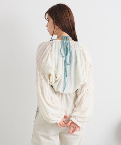 Kastane（カスタネ）の「シャーリングボレロ（カーディガン/ボレロ・レディース・グレー/アイボリー/ブラック・FREE）」の18枚目の写真