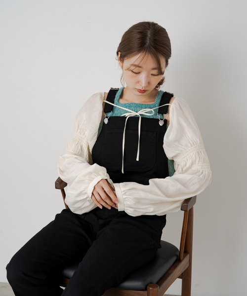 Kastane（カスタネ）の「シャーリングボレロ（カーディガン/ボレロ・レディース・グレー/アイボリー/ブラック・FREE）」の10枚目の写真